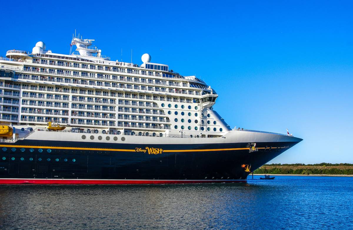 The Disney "Wish" cruise ship at Port Canaveral, Florida, January 2024.