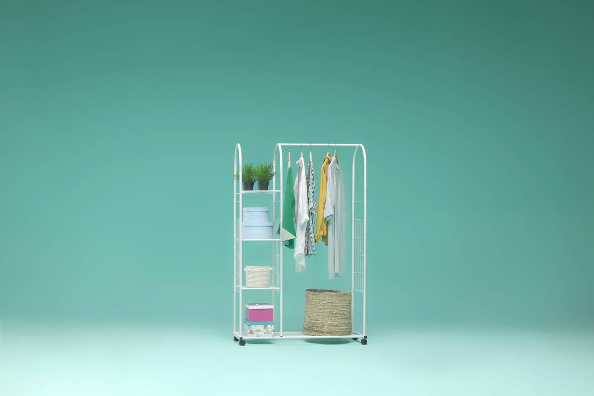 White clothing rack